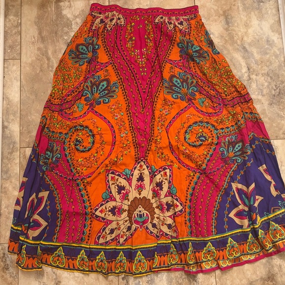 NWOT Soft Surroundings Marguerite Maxi Skirt In Bora Bora Scarf Print Medium - Picture 11 of 15